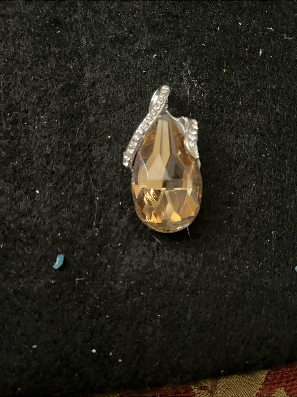 Teardrop citrine Crystal Pendant Necklace - Women's Jewelry
